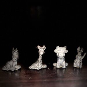 Vintage Collectible Miniature Metal Pewter Micheal Rickers Tiny Animals